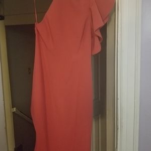 Rust one shoulder dress